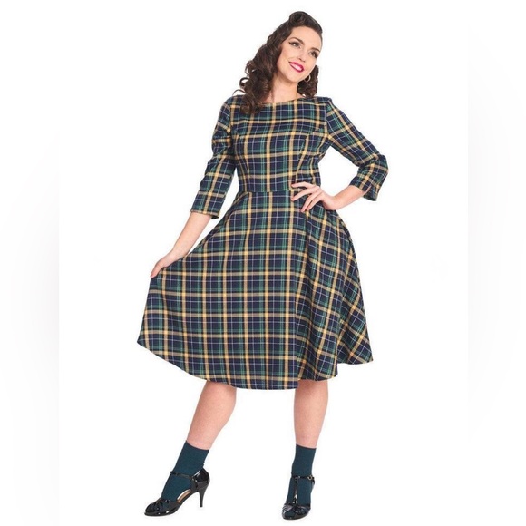 Banned Apparel Sweet Joy Heart Plaid Dress, size 2XL - Picture 2 of 9